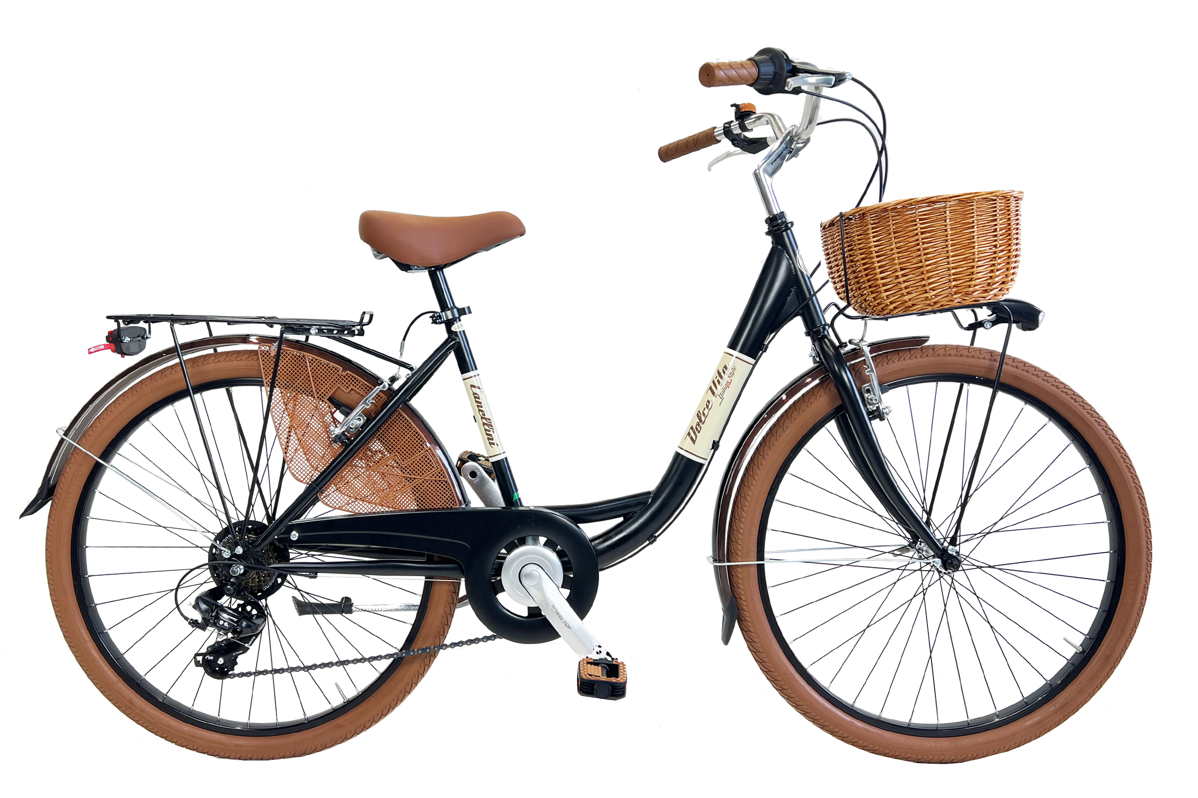 Dolce Vita by Canellini VENERE Fahrrad Citybike Frau mit Korb - Schwarz 26"