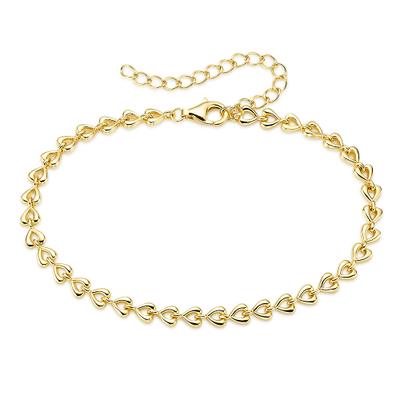 Armband FIRETTI "Schmuck, Geschenk, Silberarmband Herzkettengliederung", gold (gelbgoldfarben), Armbänder, Damen, 22cm, Silber 925 (Sterlingsilber), Armband