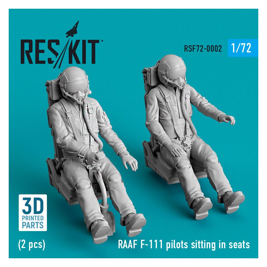 ResKit RAAF F-111 pilots sitting in seats (2 pcs) (3D Printed) (RSF72-0002)