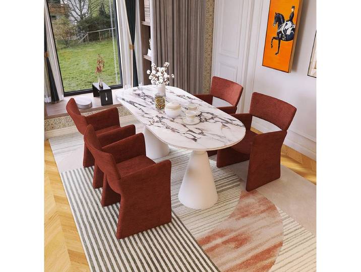 JVmoebel Essgruppe Esszimmer Set Esstisch 4x Stühle Luxuriöses Möbel, (5-tlg), Made in Europa