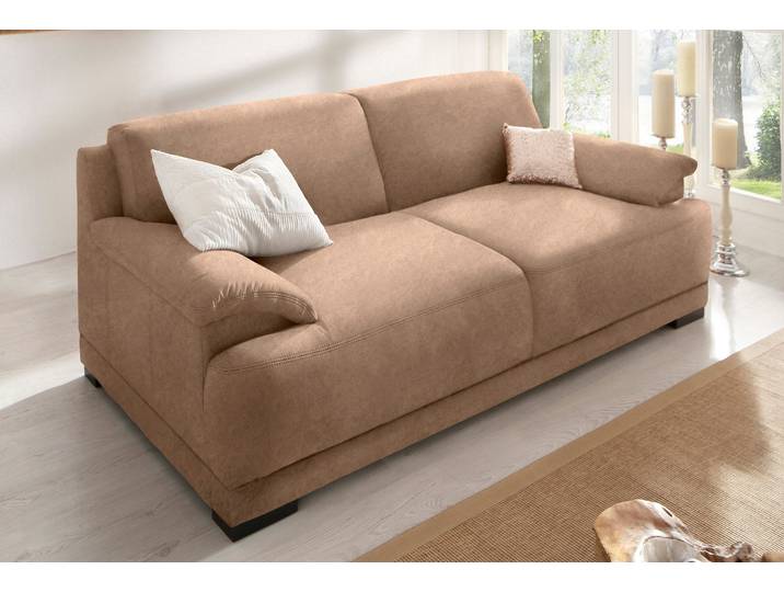 3-Sitzer HOME AFFAIRE Telos mit Boxspring-Federung für hohen Sitzkomfort , braun (café), B:218cm H:80cm T:96cm, dicke Luxus-Microfaser in Lederoptik (100% Polyester);Chenille (100% Polyester);Microfaser-PRIMABELLE (100% Polyester), Sofas, 3-Sitzer, mit Boxspring-Federung