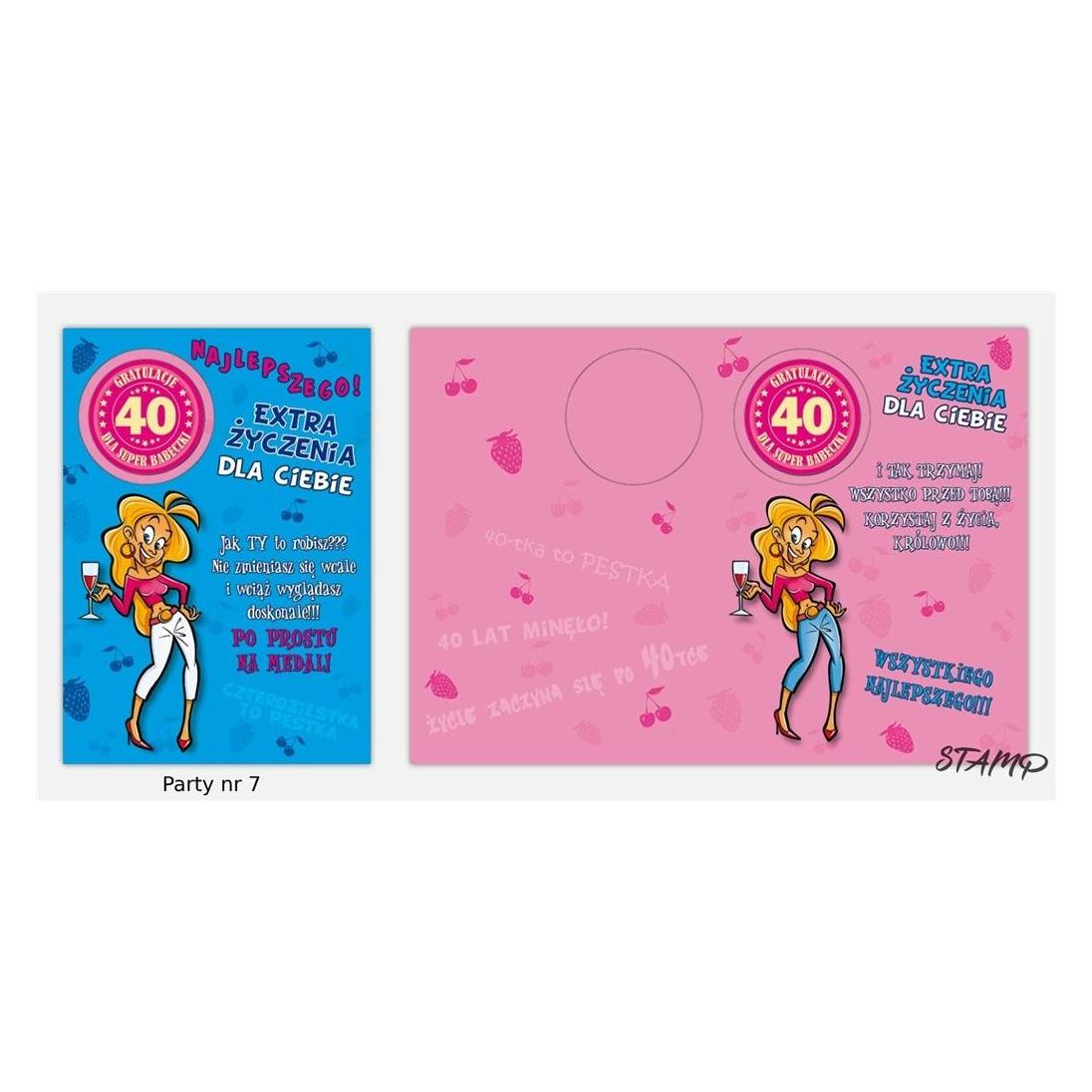 Stamp Partykarte mit Aufklebern B6 + Umschlag Geburtstag 40 Modell 07 (42932941)