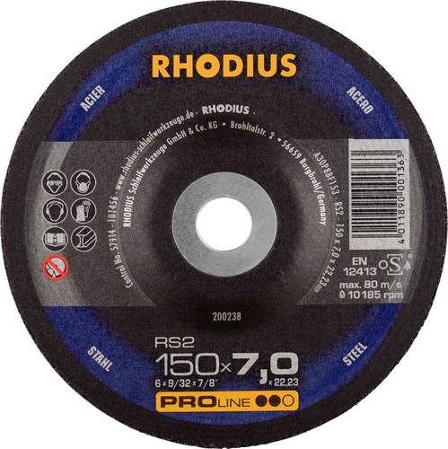 Rhodius 200238 Schruppscheibe Durchmesser 150mm Bohrungs-Ø 22.23mm Stahl 1St.