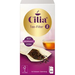 Cilia Teefilter Größe S, 80 Stück, aus Papier, für Tassen bis 0,4 Liter