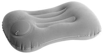 Uplifted Trends Portable Neck Rest Inflatable Travel Pillow Compact Air Comfort grey