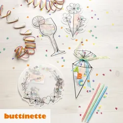 Bastelanleitung Schüttelkarten aus Transparentpapier "Basic", inkl. Druckvorlagen
