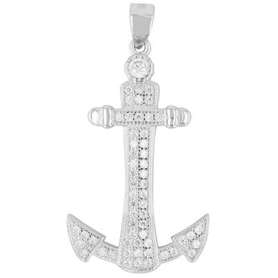 Ankeranhänger AKZENT "Bly" aus 925 Sterlingsilber, rhodiniert, langlebig", silber (silberfarbig), Schmuckanhänger, Damen, Silber 925 (Sterlingsilber)