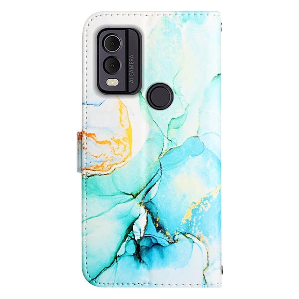Cover-Discount Nokia C22 - Leder Hülle Marble grün (Nokia C22) (660137050F)