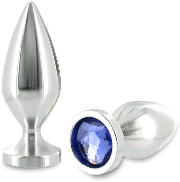 METAL HARD plug anal aliminum couleur cristal grand 10,16cm