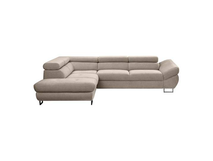 Canapé d'angle convertible OCTAVE tissu Curio taupe gauche