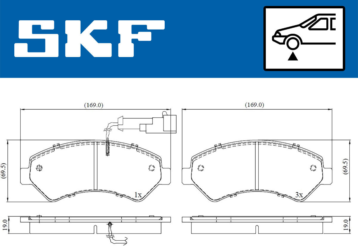 Skf Bremsbelagsatz, Scheibenbremse Vkbp 80210 E Für Peugeot Fiat Citroën