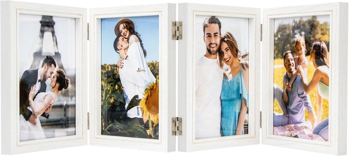Houten Collage Fotolijst met 3 Openingen - Opvouwbaar