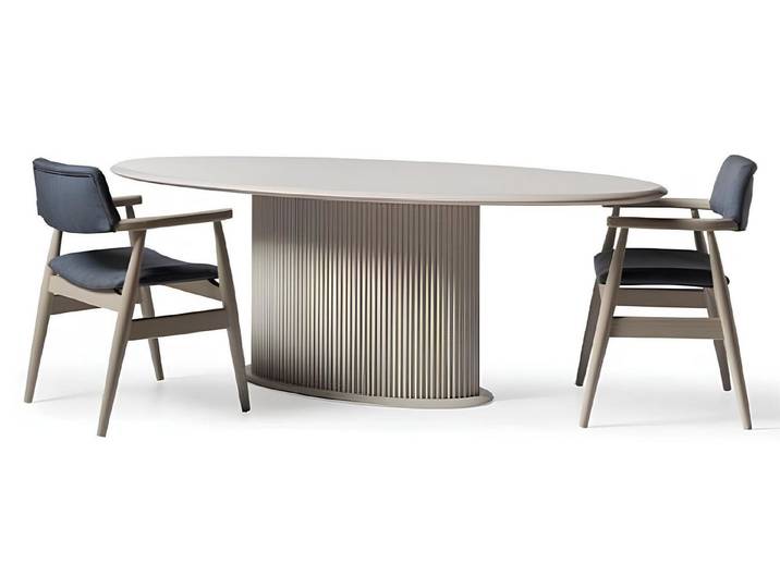 Xlmoebel Essgruppe Moderne Essgruppe in Beige aus Holz mit Esstisch und Stühlen, (Essgruppe, 5-tlg., 5-tlg. Essgruppe (Esstisch + 4 Stühle), Hergestellt in Europa