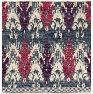 Overton Hand Knotted Wool Contemporary Ikat Ivory Area Rug - 6' x 9'