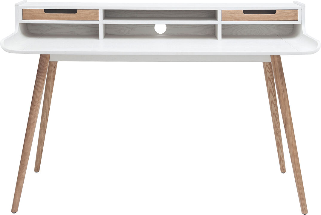 Miliboo Skandinavischer Schreibtisch aus Holz und weiß L140 cm OPUS
