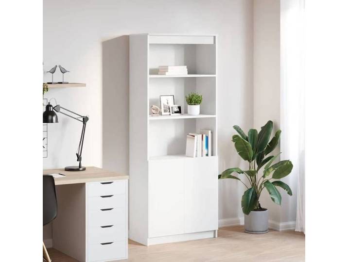 Buffet - Bahut/Commode couloir Blanc Magnifique Buffet haut - pour Rangement - blanc 70x35x180cm - bois d'ingénierie CL7539582