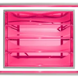 Exacompta 228654D 1x ECOBOX Schubladenbox mit 4 Laden - Himbeerfarben