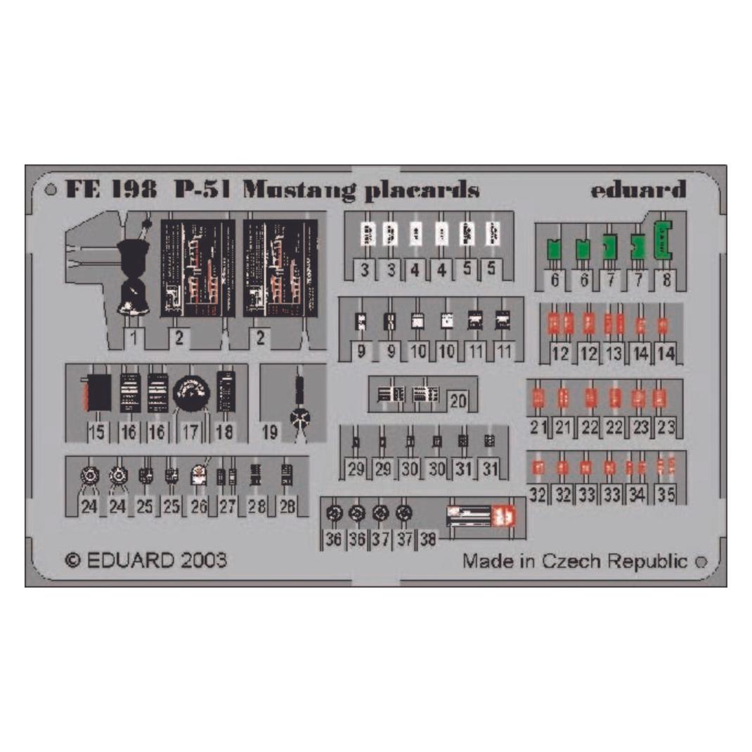 Eduard P-51 Mustang placards (FE198)