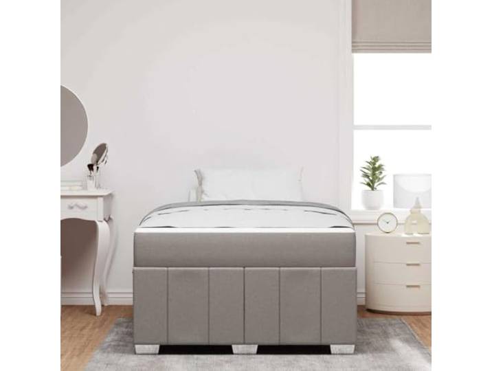 KTHLBRH Bett mit Matratze Taupe 120 x 200 cm Stoff Lattenrost inklusive, Unterstützung 280 kg, einfache Montage, modernes Design