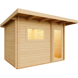 Infraworld Gartensauna Terra 2 70 mm mit Saunafenster 104 x 54 cm