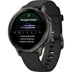 GARMIN Venu 4 41 mm Smartwatch Edelstahl und faserverstärktes Polymer Silikon, 18 mm, Handgelenkumfang 110-195mm, Schwarz/Schiefergrau