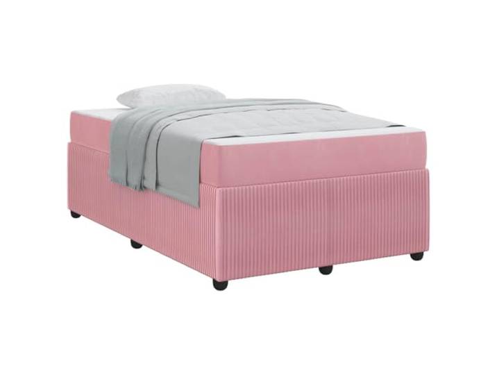 PUGYNBK Bettgestell mit Matratze, Rosa, 120 x 190 cm Fester Lattenrost, Taschenfederkerne, mittlere Festigkeit, einfache Montage, Verwendung im Innenbereich