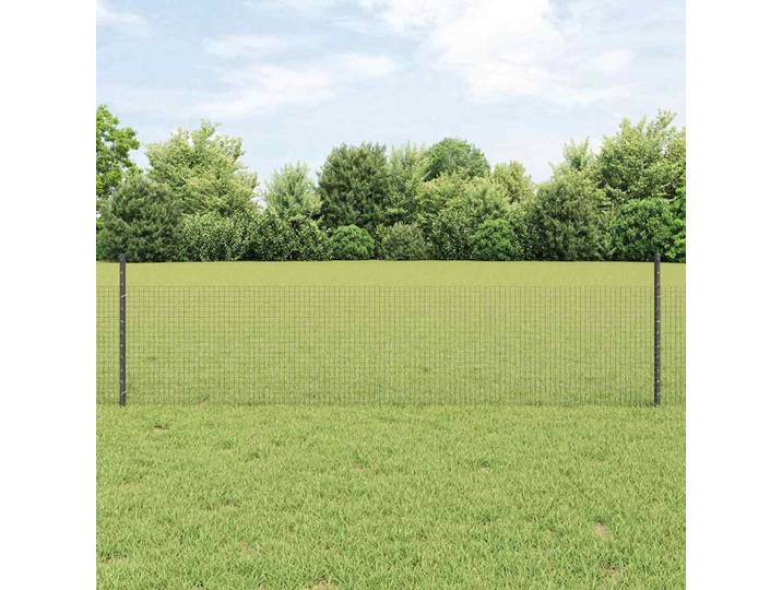 vidaXL Geschweißter Drahtzaun mit Pfosten 100 x 0,5 m Grau Netz