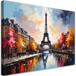 BILD auf Leinwand, Eiffelturm in den Herbstfarben von Paris