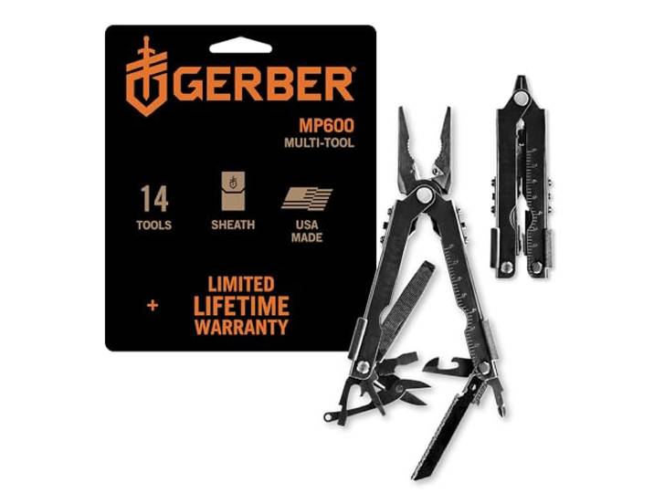 Gerber Multi-Tool ohne Messer mit Nylon-Scheide Einhandöffnung und 14 Funktionen, MP600 Bladeless, Schwarz, 30-000952