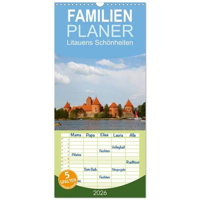Familienplaner 2026 - Litauens Schönheiten mit 5 Spalten (Wandkalender, 21 x 45 cm) CALVENDO