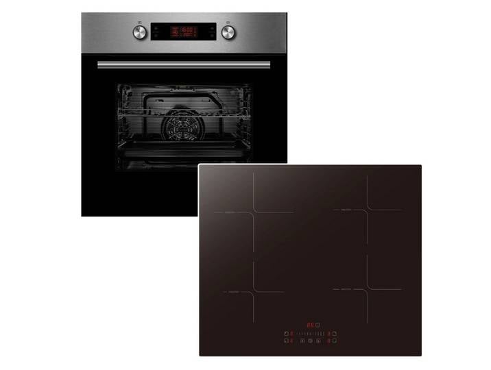 Midea Backofen-Set Backofen Pyrolyse+ keenberk Induktionskochfeld Booster TouchSlider, mit 1-fach Teilauszug, Pyrolyse-Selbstreinigung