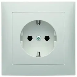 Berker S.1 Schuko Steckdose, mit Rahmen, polarweiß matt - 47429909