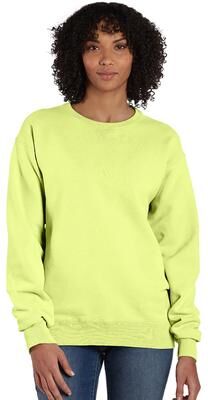 ComfortWash by Hanes GDH400 Men's Comfort Wash Fleece Sweatshirt in Chic Lime size Large   Cotton/Polyester Blend