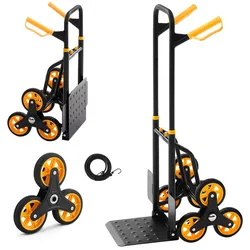 VEVOR Treppensackkarre klappbar, Sackkarre 150 kg Tragkraft, Treppensteiger mit 6 Rädern & 2 Spanngurten, Transportkarre, Treppenkarre, Stapelkarre, ideal für Haushalt, Einkauf & Lager