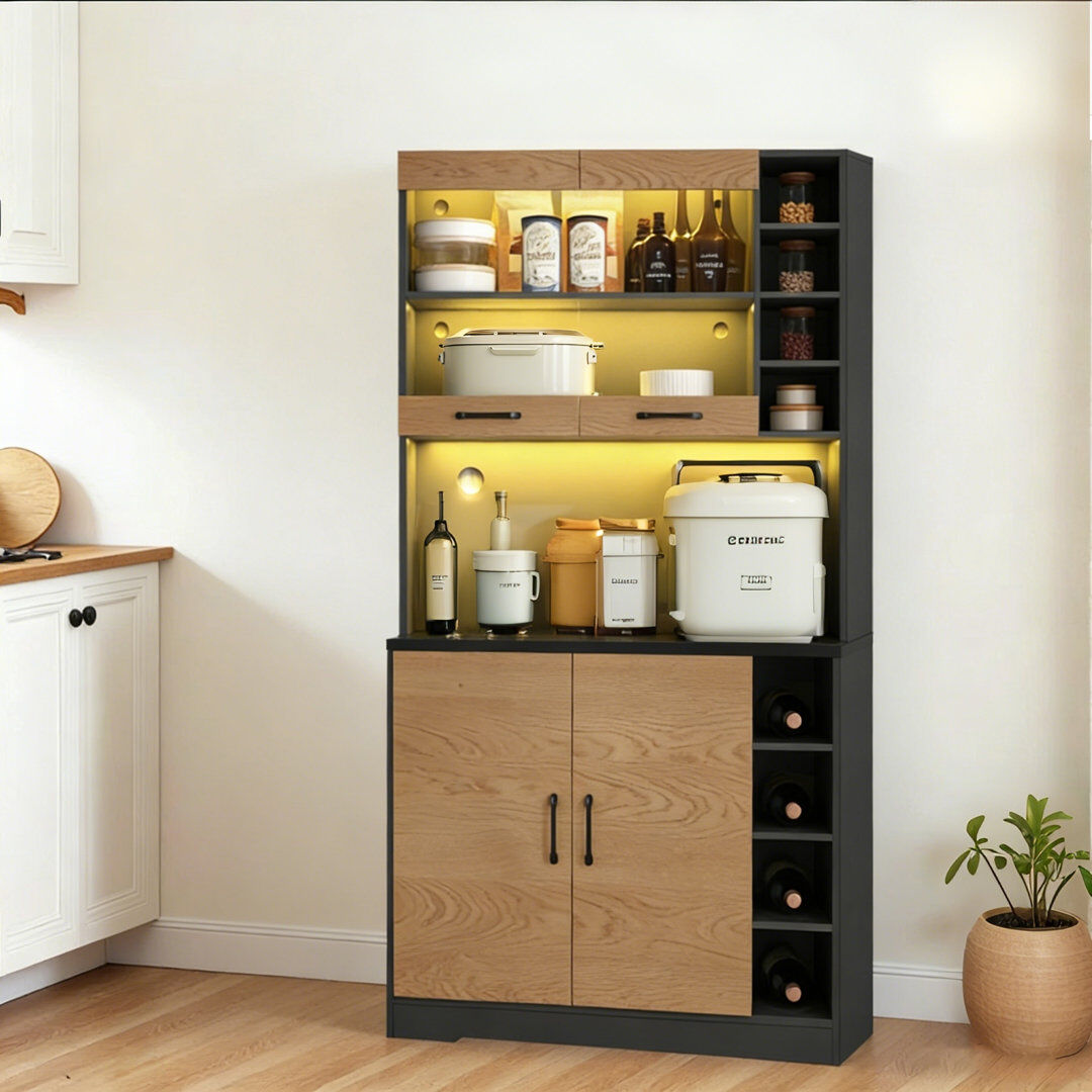 Metro 188cm Kitchen Pantry Brown 188cm H X 102cm W X 45.5cm D