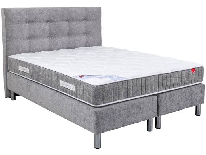 Boxspringbett EPEDA COURCHEVEL hellgrau 160x200cm fest