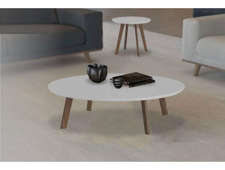 JVmoebel Couchtisch Runde Couchtische aus Echtholz im zeitlosen Design für Ihr Wohnzimmer (Couchtisch 2x), Made in Europa