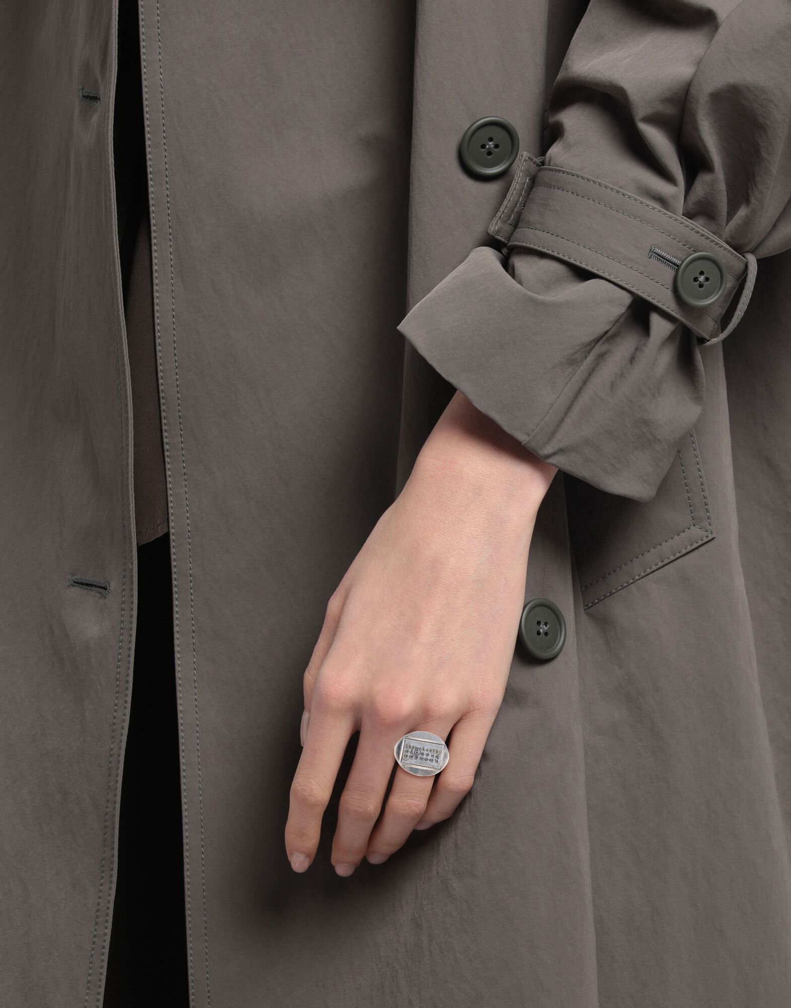 Mm6 Maison Margiela Anillo Unisex Plata III Unisex