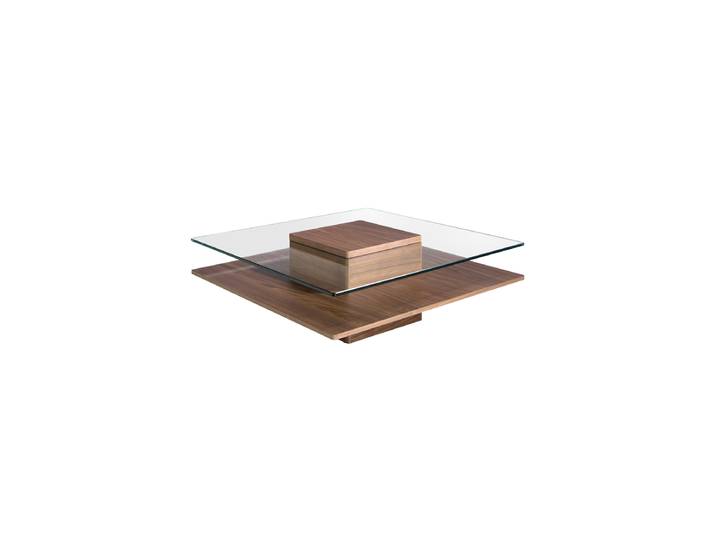 Quatratischer, grosser Design Couchtisch „Gollas“ Transparent, Nussbaum Angel Cerdá