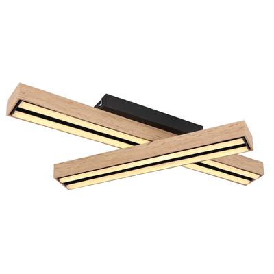 GLOBO LIGHTING LED Deckenleuchte "DORO", braun (schwarz), 1 Stk., Leuchten, Deckenlampe/holzoptik/350 drehbar/3000K/Wohnzimmer/Schlafzimmer, LED Deckenleuchte