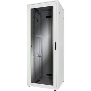 Digitus Netzwerkschrank Unique Serie - 800x800 mm (BxT), Freistehendes Gestell, 47U, 1200 kg, Sperrschloss, Hellgrau