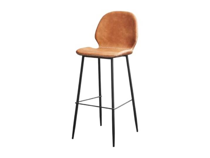 VNCdfhETs Barstuhl Lederbarhocker, Moderner Barhocker Aus Schmiedeeisen for Cafés Barhocker(Orange)