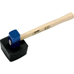 Sieger-Plattenlegerhammer, 1500 g, eckig, anvulkanisert, Holz-/Rinkeil, Esche-Stiel 38 cm