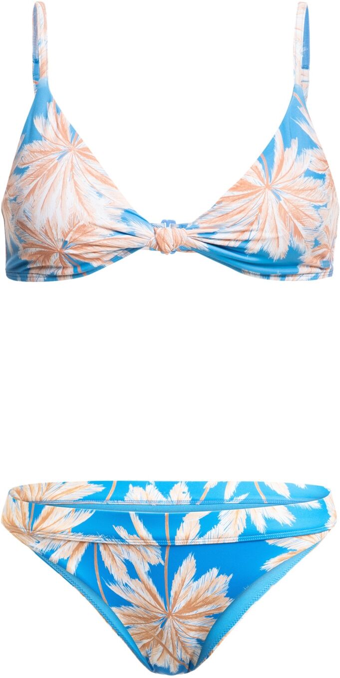 Triangel-Bikini ROXY "Roxy Love The Surf", Damen, Gr. XXL, Cup B, blau (azure blau palm island), 74% Nylon, 26% Elasthan, Bikini-Sets Triangel-Bikini azure blau palm island XXL, Cup B