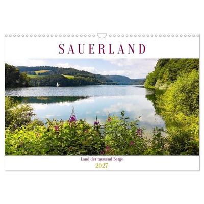 Sauerland - Land der tausend Berge (Wandkalender 2027 DIN A3 quer), CALVENDO Monatskalender