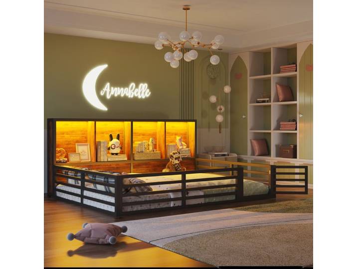 Bonne facture résistant sommier à lattes inclus en métal couleur noir idéal pour usage habituel logis jardin atelier