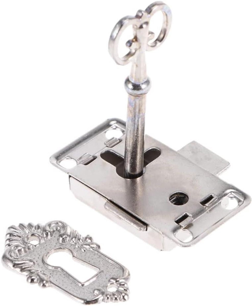 Zilveren Legering Grendel met Antiek Slot voor Sieradendoos - 5,3 cm