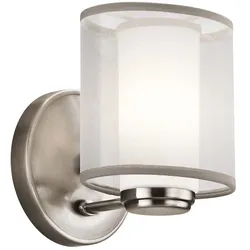 Wandlampe Leuchte Wohnzimmerlampe Organza LED Schlafzimmerlampe Opalglas silber