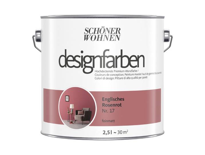 Schöner Wohnen Premium-Dispersion Designfarbe Rot 2.5 l