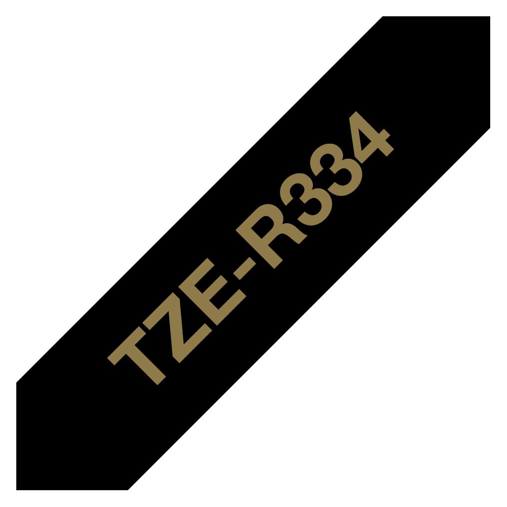 Brother TZe-R334 (1.20 cm, Gold, Schwarz) (TZE-R334)